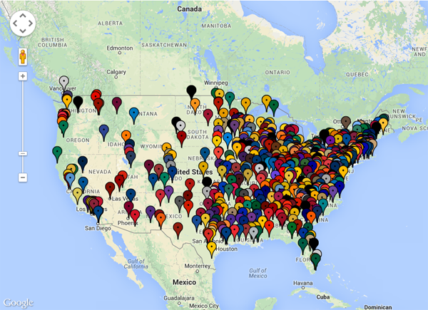 NCAA Football Map